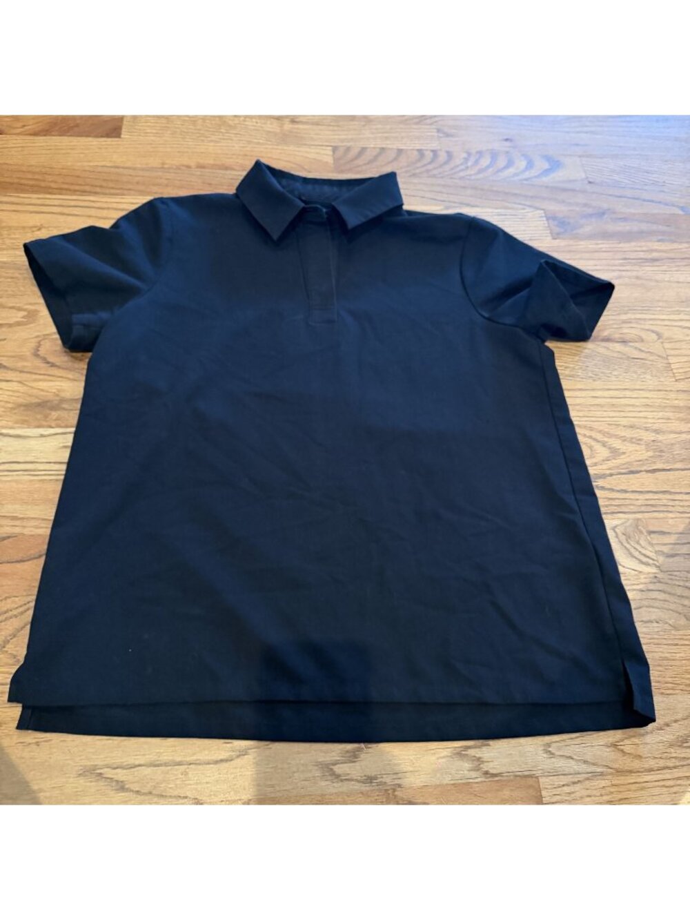 FIGS Lima Polo Scrub Top Short Sleeve W215W1053 PO# 3904 Black Womens Medium